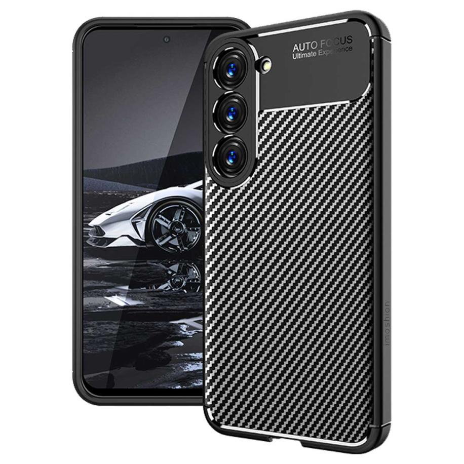 imoshion Carbon Softcase Backcover voor de Samsung Galaxy S23 Plus - Zwart Zwart