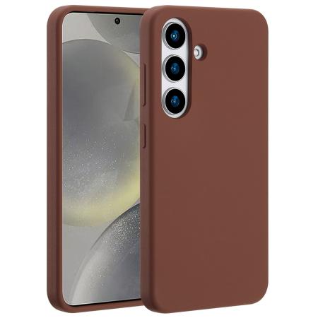 Accezz Liquid Silicone Backcover met MagSafe voor de Samsung Galaxy S25 - New Tea Brown