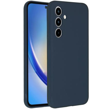 Accezz Liquid Silicone Backcover voor de Samsung Galaxy A35 - Donkerblauw