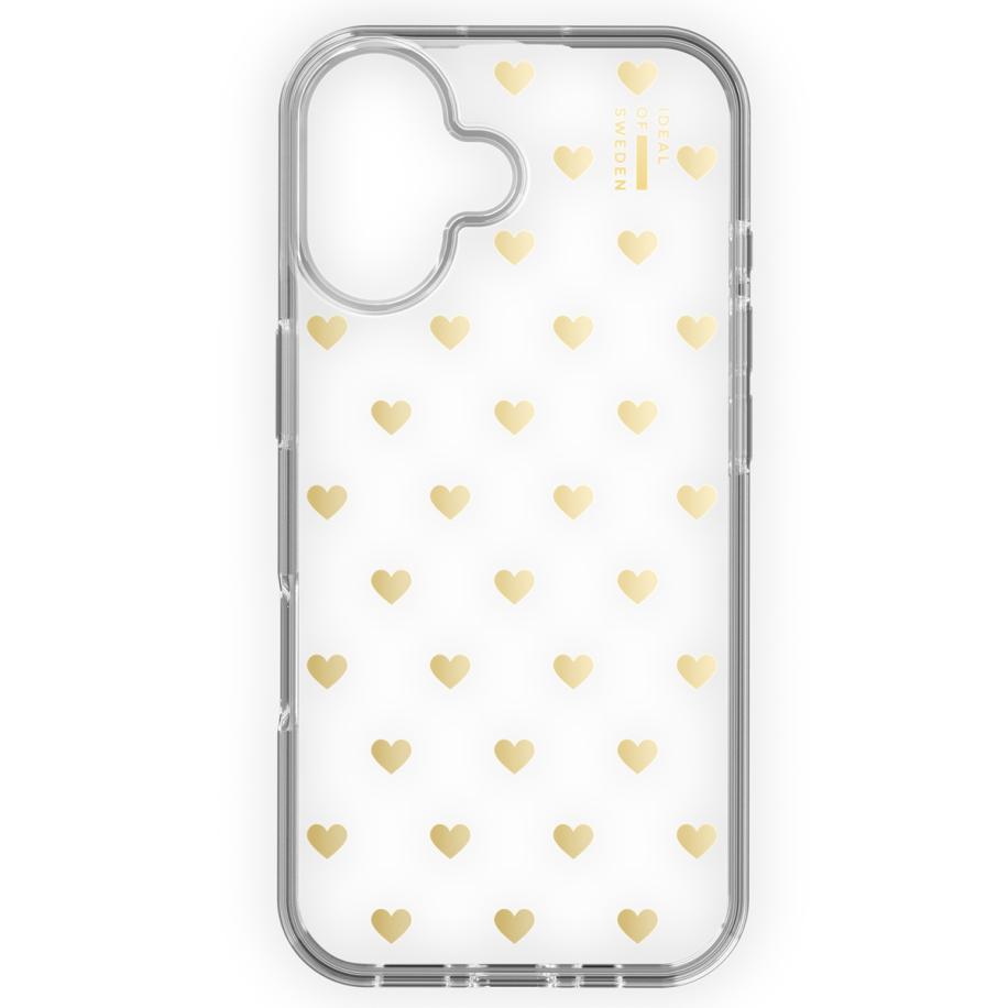 iDeal of Sweden Mirror Case voor de Apple iPhone 16 - Golden Hearts Multicolor