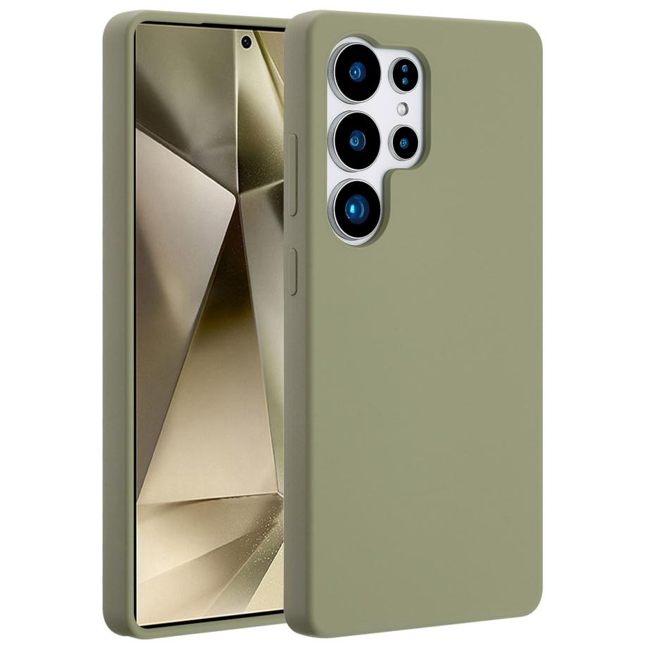 Accezz Liquid Silicone Backcover met MagSafe voor de Samsung Galaxy S25 Ultra - Cooper Green Groen