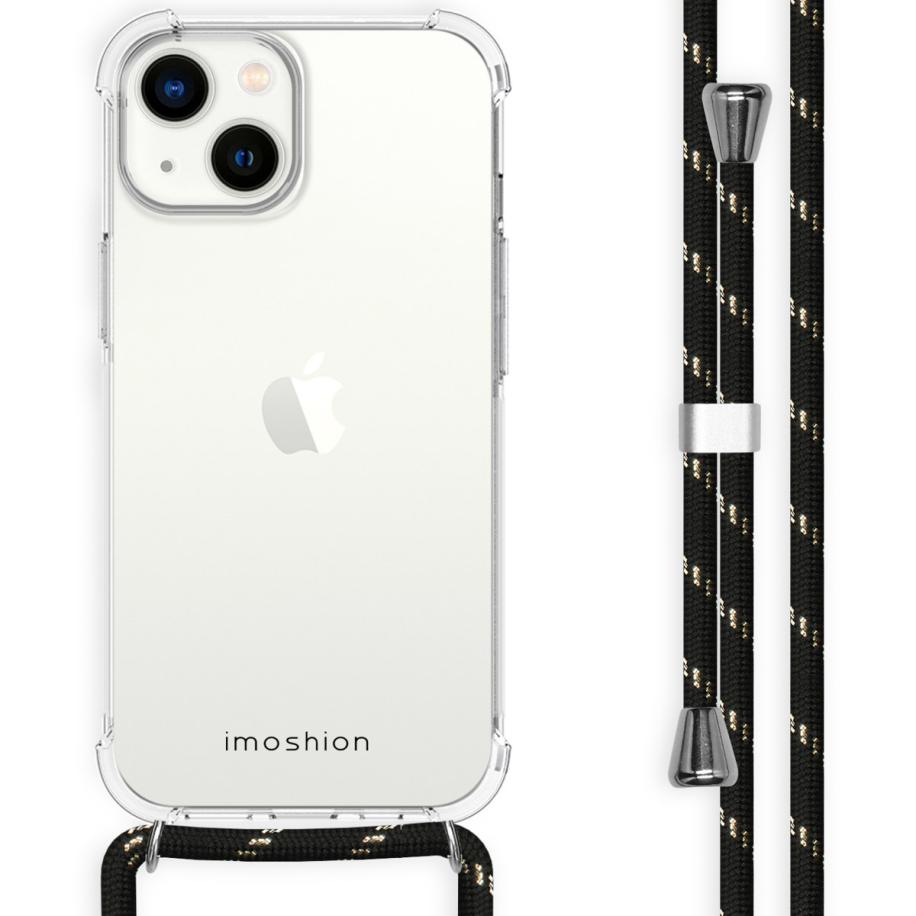 imoshion Backcover met koord voor de Apple iPhone 14 - Zwart & Goud Transparant