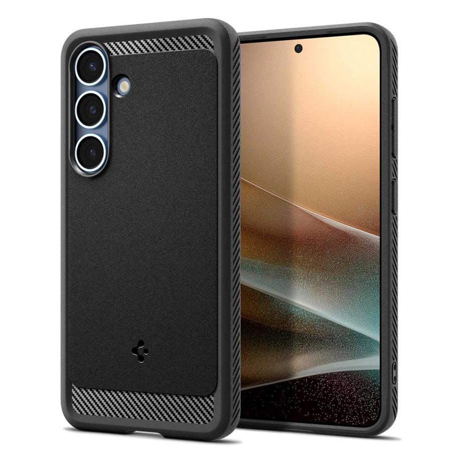 Spigen Rugged Armor Backcover MagSafe voor de Samsung Galaxy S25 - Matte Black Zwart