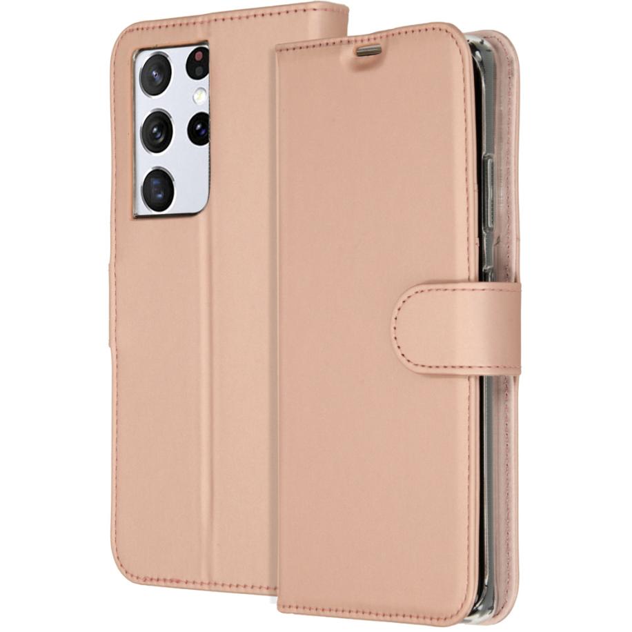 Accezz Wallet Softcase Bookcase voor de Samsung Galaxy S21 Ultra - Rosé Goud Rose goud