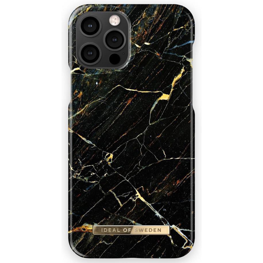 iDeal of Sweden Fashion Backcover voor de Apple iPhone 12 (Pro) - Port Laurent Marble Zwart