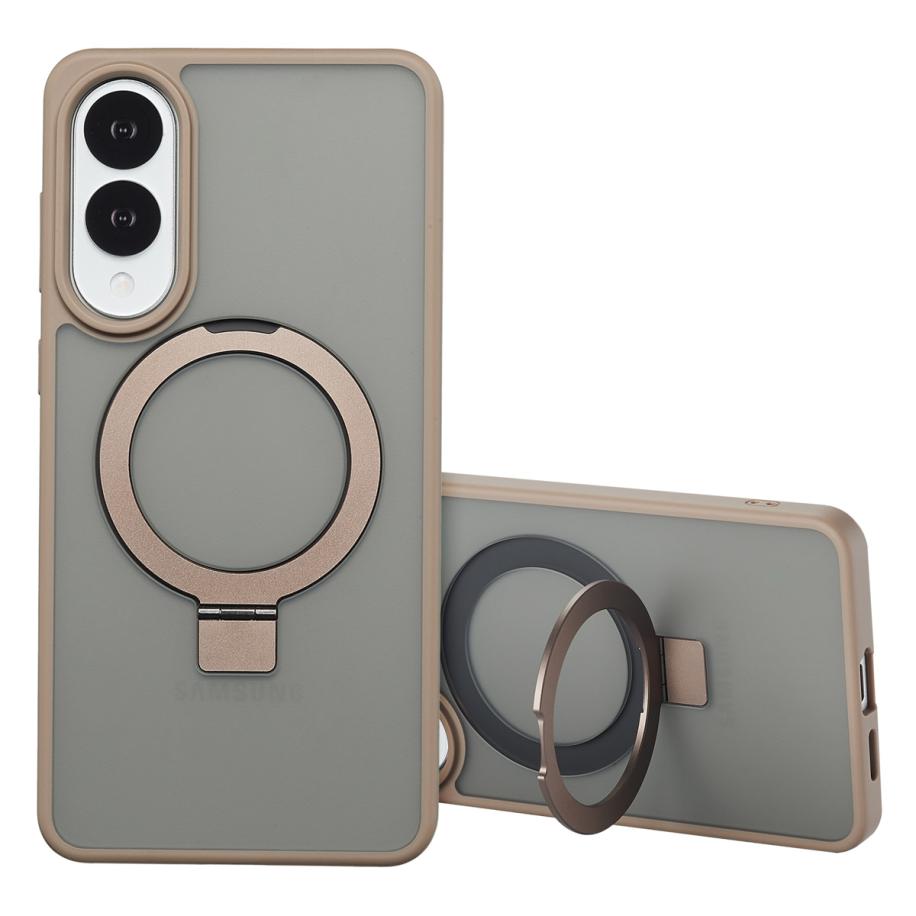 Accezz Ring Stand Backcover met MagSafe voor de Samsung Galaxy S25 Edge - Bruin Bruin