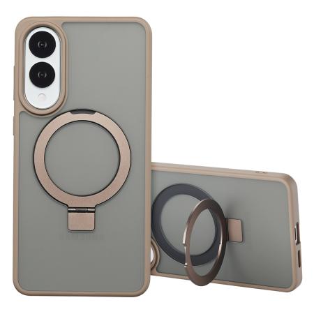 Accezz Ring Stand Backcover met MagSafe voor de Samsung Galaxy S25 Edge - Bruin