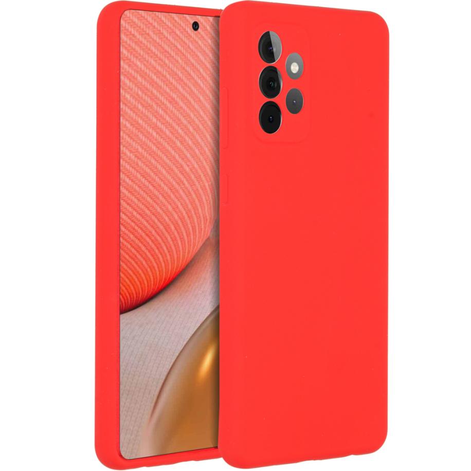 Accezz Liquid Silicone Backcover voor de Samsung Galaxy A72 - Rood Rood