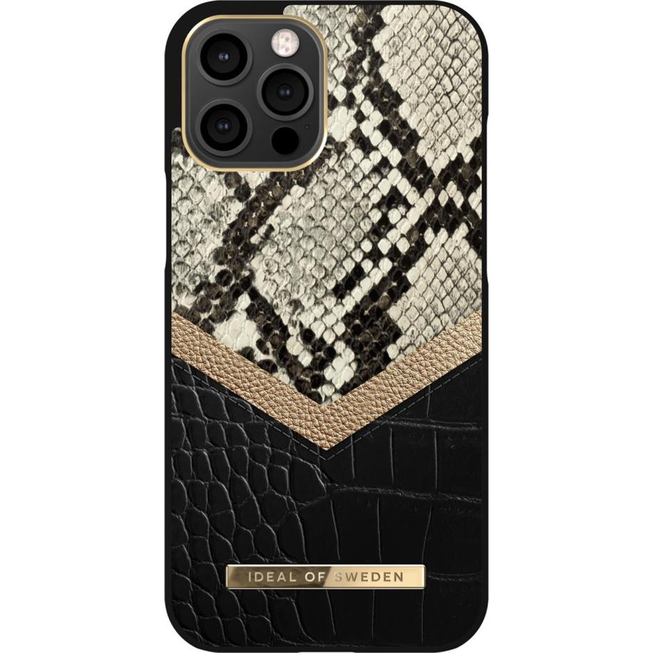 iDeal of Sweden Atelier Backcover voor de Apple iPhone 12 Pro Max - Midnight Python Zwart