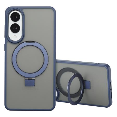 Accezz Ring Stand Backcover met MagSafe voor de Samsung Galaxy S25 Edge - Blauw
