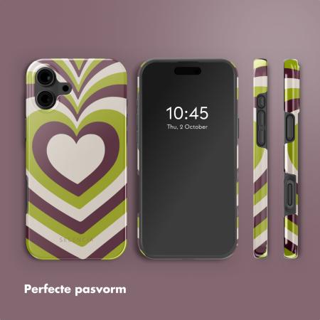 Selencia Vivid Backcover met MagSafe voor de Apple iPhone 16 - Double Hearts Plum Fern