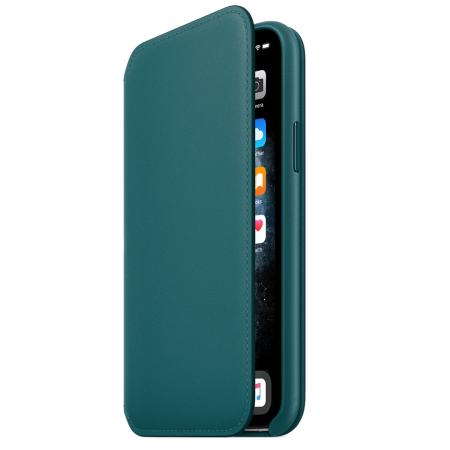 Leather Folio Bookcase voor Apple iPhone 11 Pro - Peacock