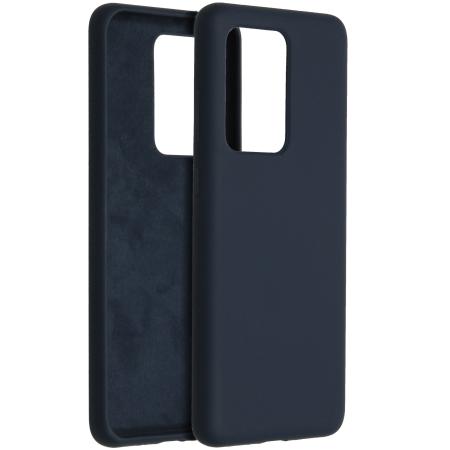 Accezz Liquid Silicone Backcover voor de Samsung Galaxy S20 Ultra - Donkerblauw