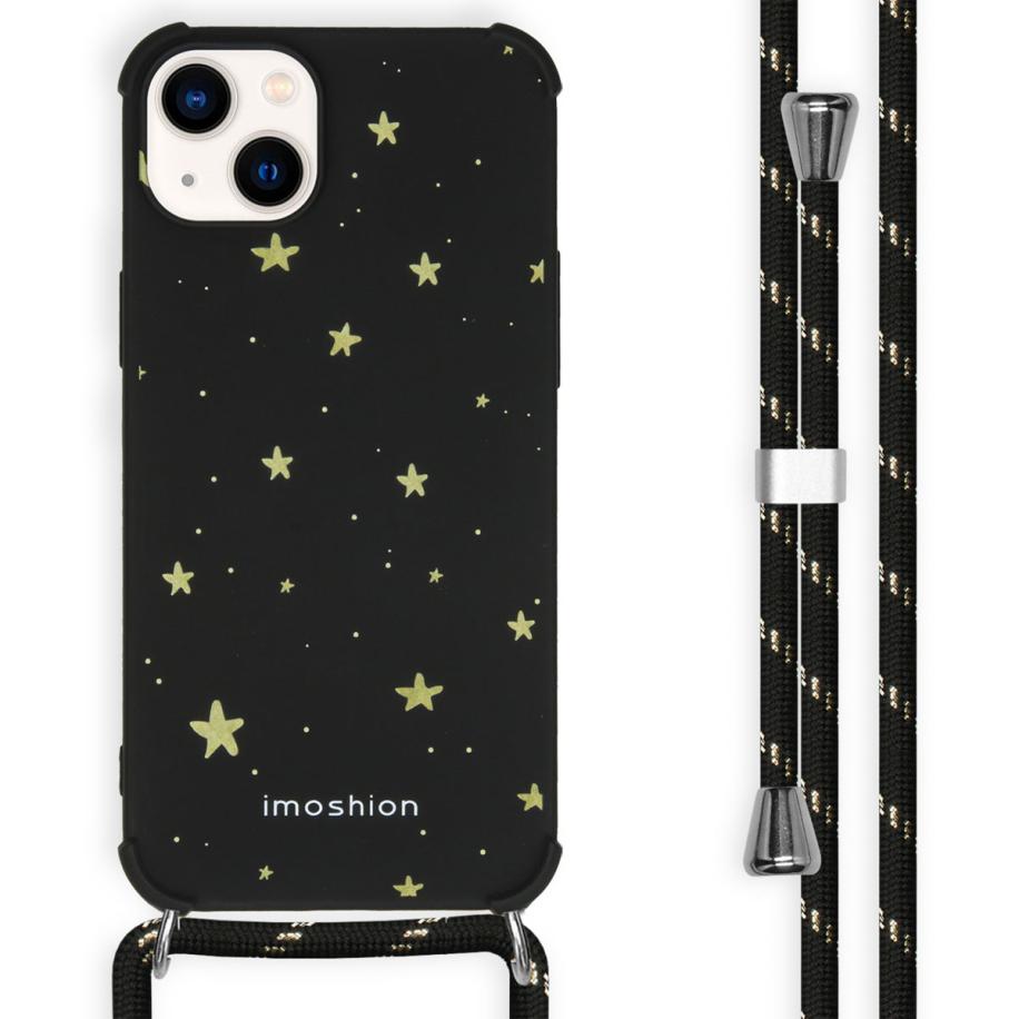 imoshion Design hoesje met koord voor de Apple iPhone 14 Plus - Stars Gold Zwart