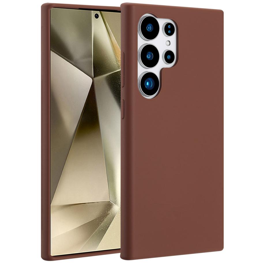 Accezz Liquid Silicone Backcover met MagSafe voor de Samsung Galaxy S24 Ultra - New Tea Brown Bruin