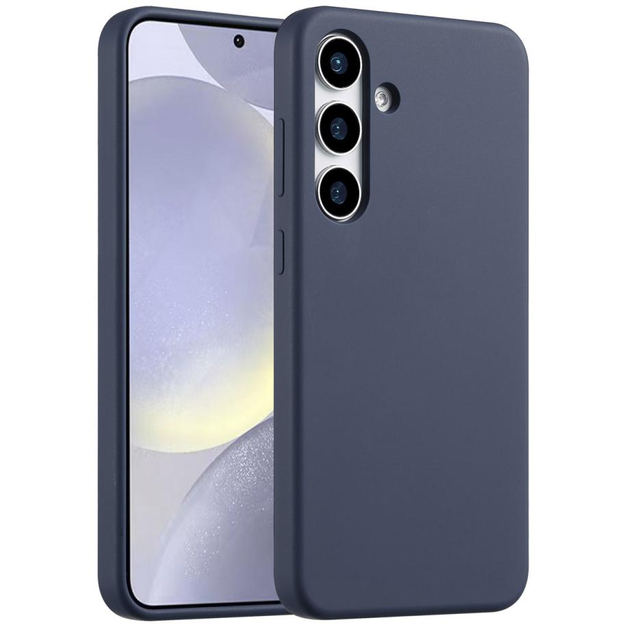 Accezz Liquid Silicone Backcover voor de Samsung Galaxy S25 Plus - Donkerblauw Blauw