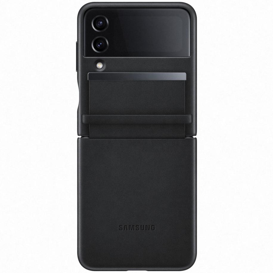 Samsung Originele Leather Backcover voor de Galaxy Z Flip 4 - Black Zwart