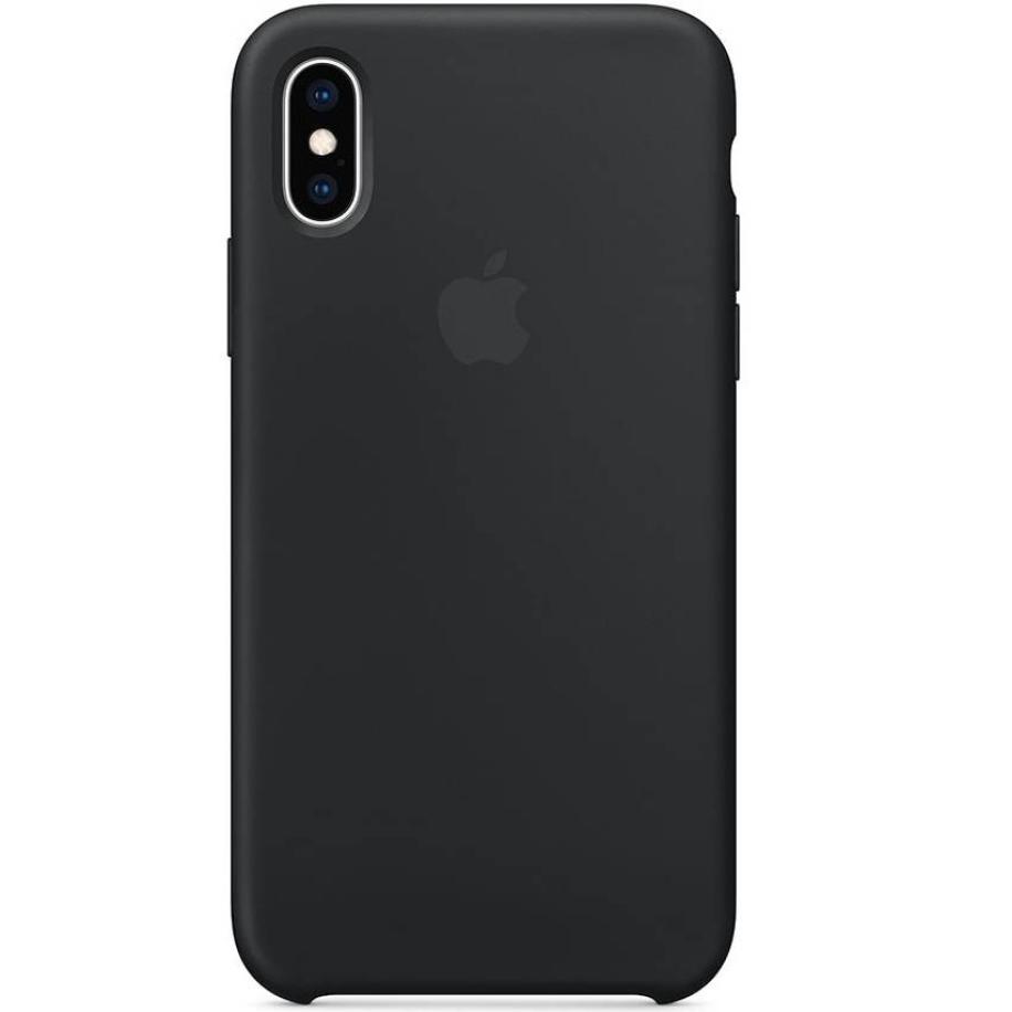 Silicone Backcover voor Apple iPhone Xs / X - Black Zwart