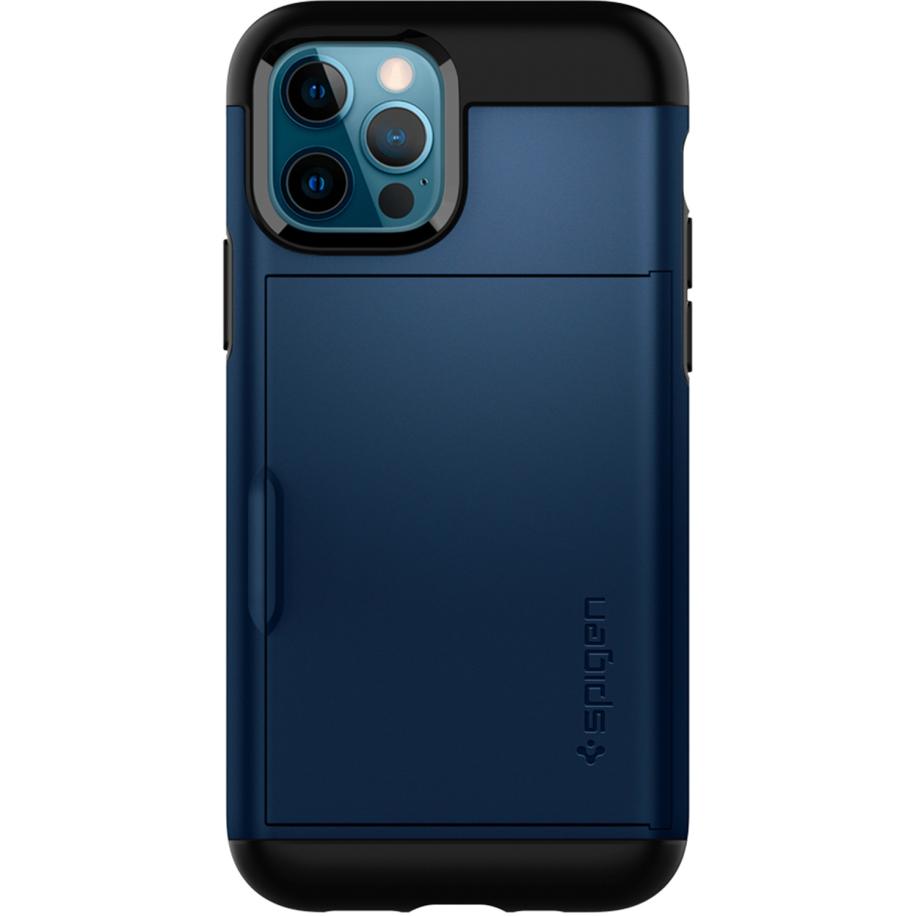 Spigen Slim Armor CS Backcover voor de Apple iPhone 12 (Pro) - Donkerblauw Blauw