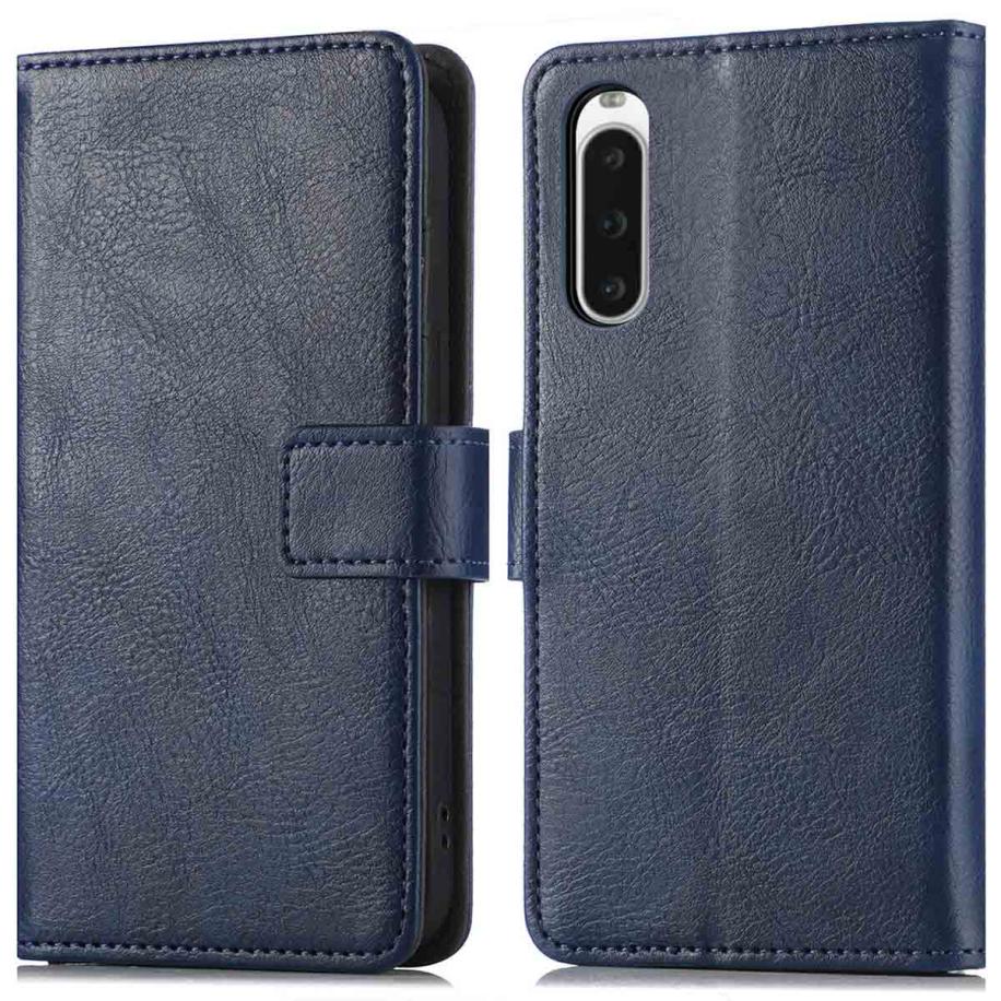 imoshion Luxe Bookcase voor de Sony Xperia 10 V - Donkerblauw Blauw