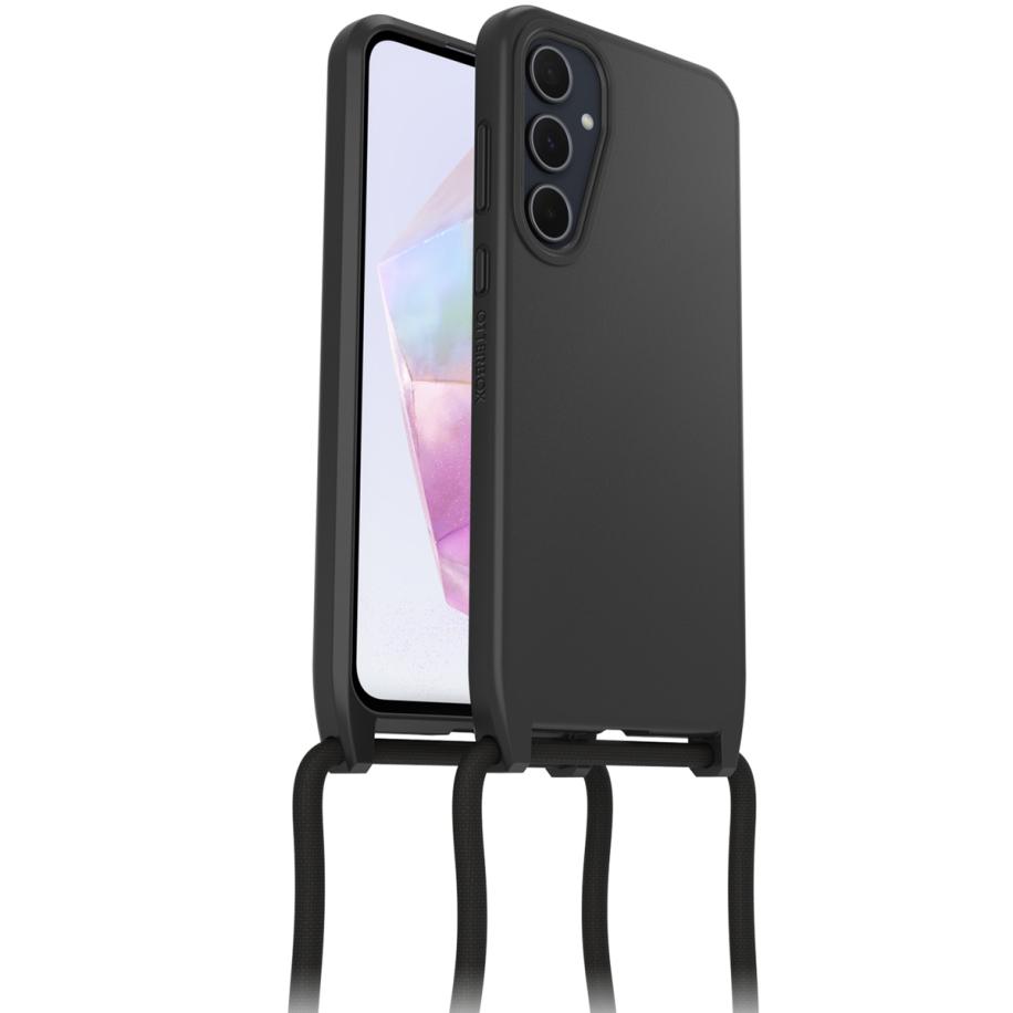 OtterBox React Necklace Backcover voor de Samsung Galaxy A35 - Black Zwart