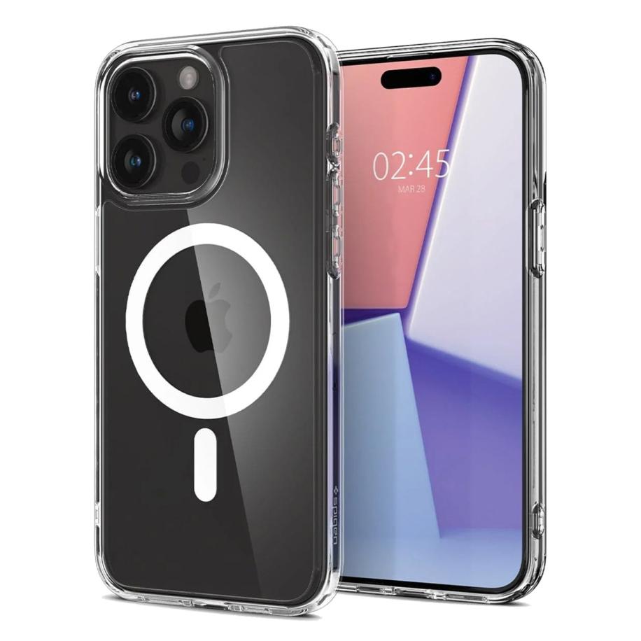 Spigen Ultra Hybrid Backcover MagSafe voor de Apple iPhone 15 Pro Max - White Wit