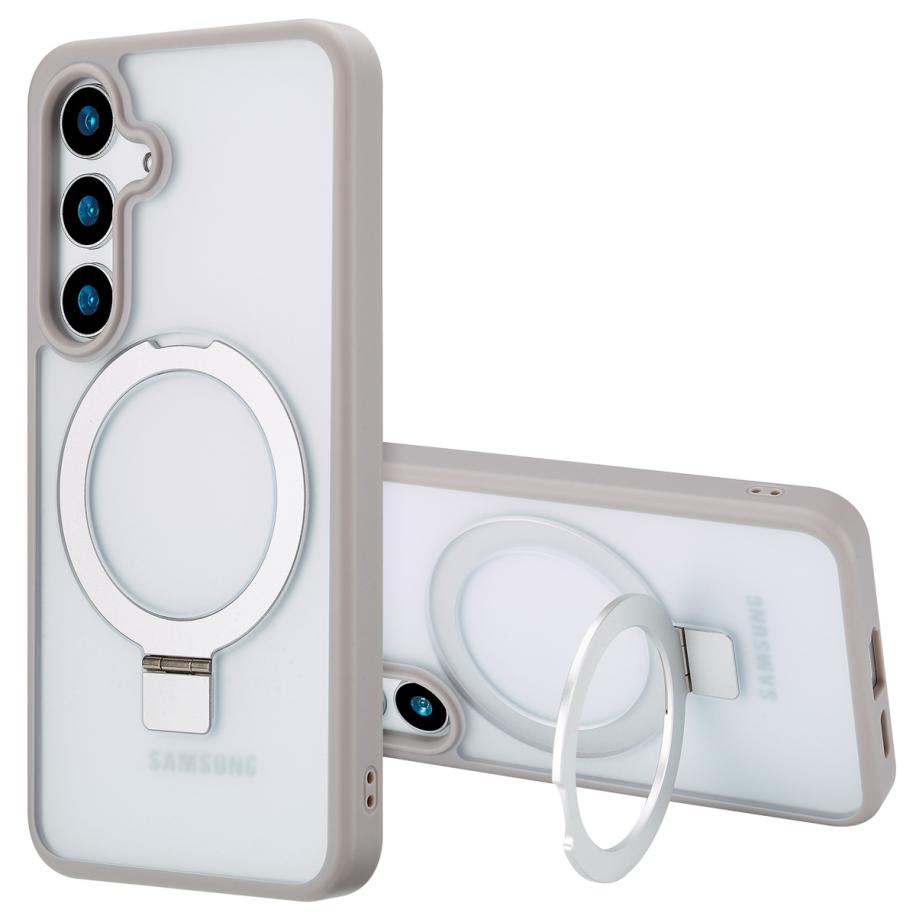 Accezz Ring Stand Backcover met MagSafe voor de Samsung Galaxy S24 - Grijs Grijs