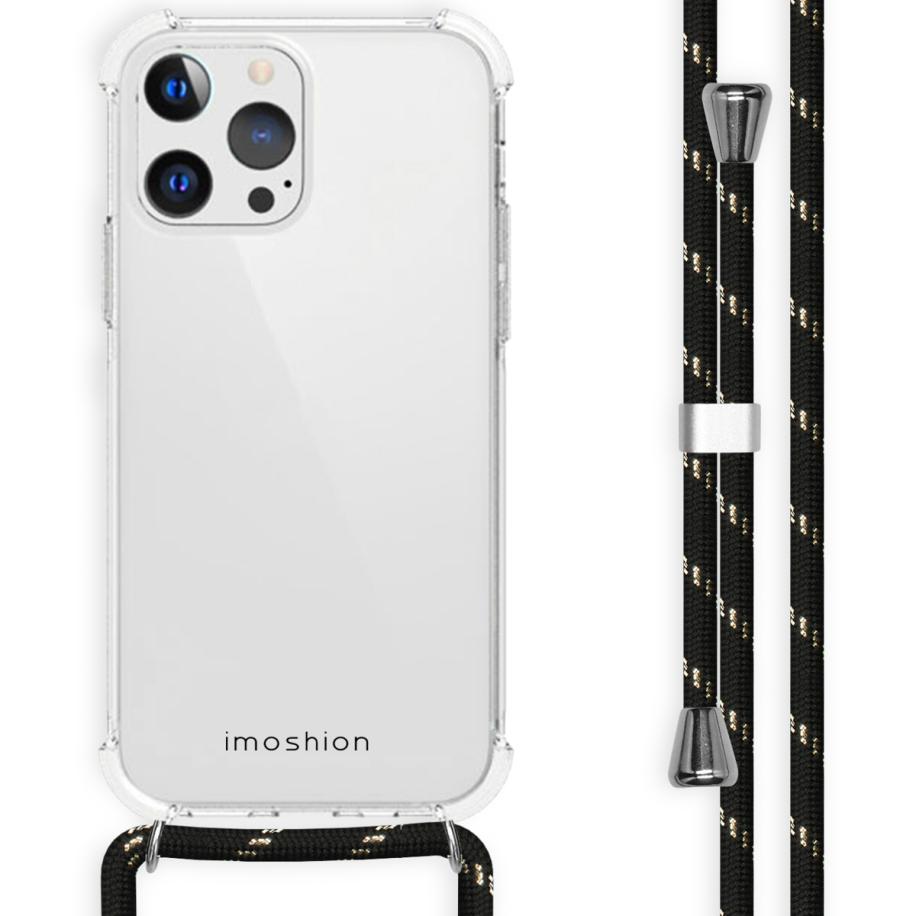 imoshion Backcover met koord voor de Apple iPhone 13 Pro - Zwart & Goud Transparant