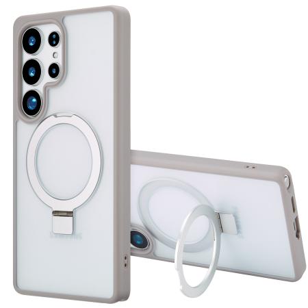 Accezz Ring Stand Backcover met MagSafe voor de Samsung Galaxy S25 Ultra - Grijs