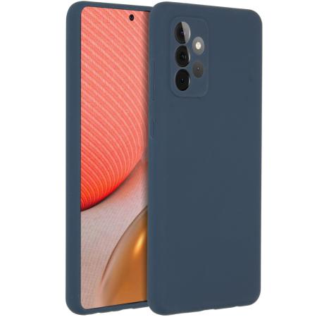 Accezz Liquid Silicone Backcover voor de Samsung Galaxy A72 - Donkerblauw