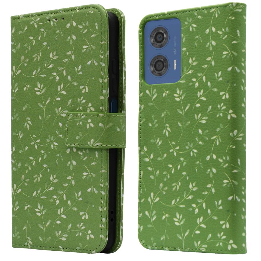 imoshion Design Bookcase voor de Motorola Moto G04 / G24 - Green Flowers Multicolor