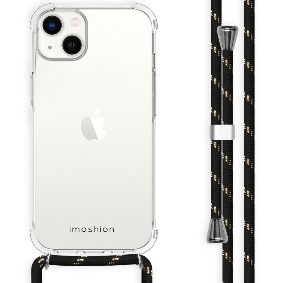 imoshion Backcover met koord voor de Apple iPhone 14 Plus - Zwart & Goud Transparant