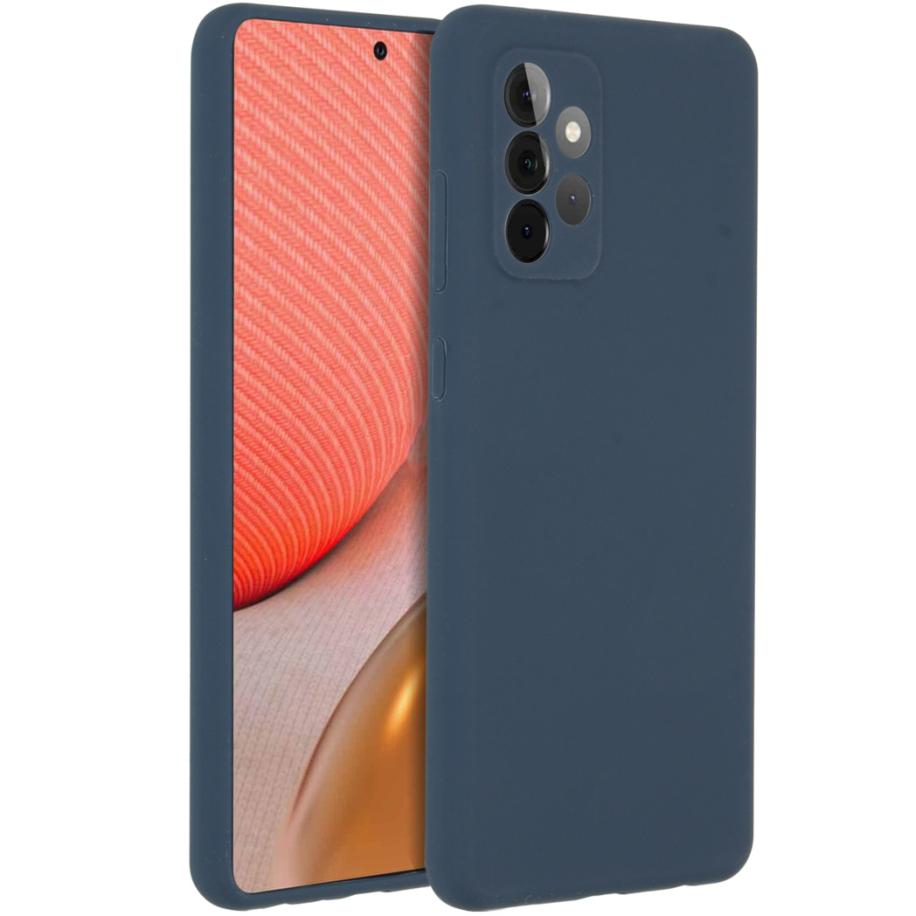 Accezz Liquid Silicone Backcover voor de Samsung Galaxy A72 - Donkerblauw Blauw