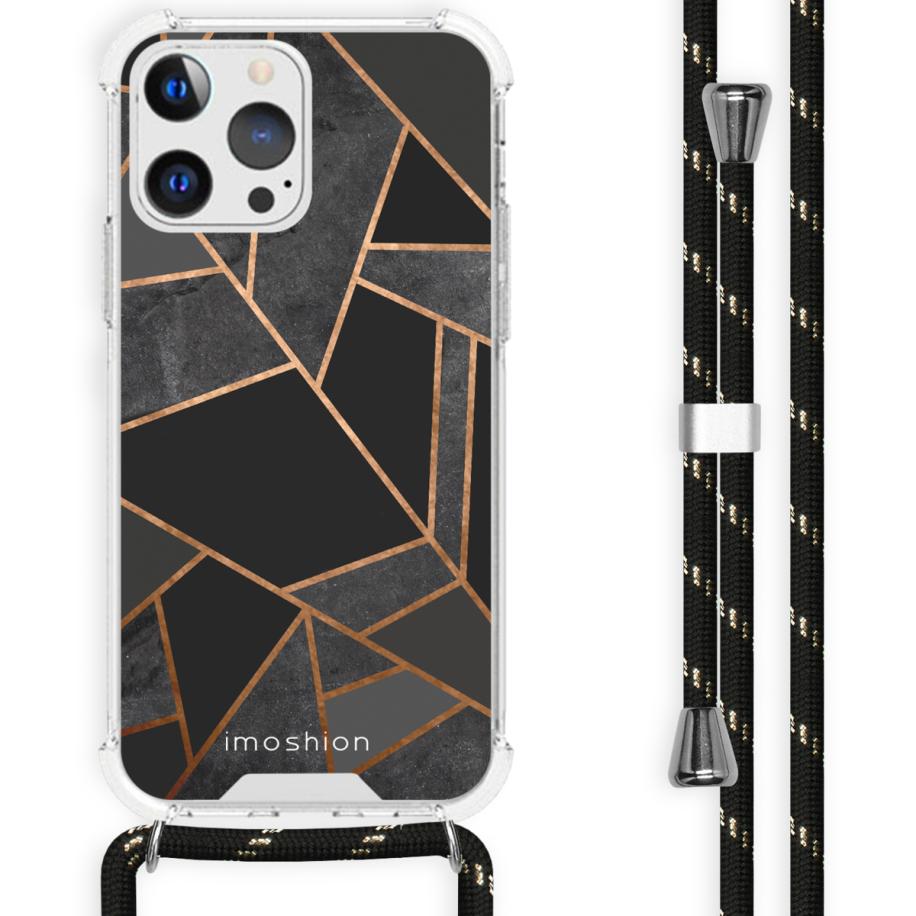 imoshion Design hoesje met koord voor de Apple iPhone 13 Pro - Black Graphic Multicolor