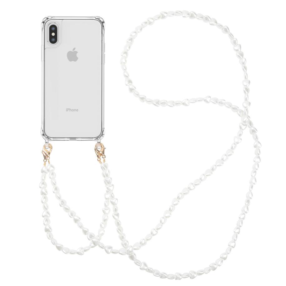 imoshion Backcover met koord + armband voor de Apple iPhone X / Xs - Parels Hartjes Transparant