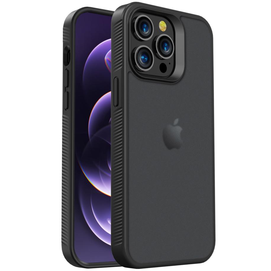 Accezz Rugged Frosted Backcover voor de Apple iPhone 14 Pro Max - Zwart Zwart