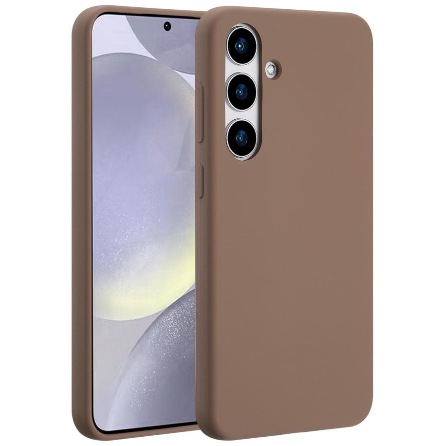 Accezz Liquid Silicone Backcover met MagSafe voor de Samsung Galaxy S24 Plus - Lichtbruin Bruin