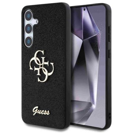 Guess 4G Metal Logo Glitter Backcover voor de Samsung Galaxy S25 Plus - Zwart