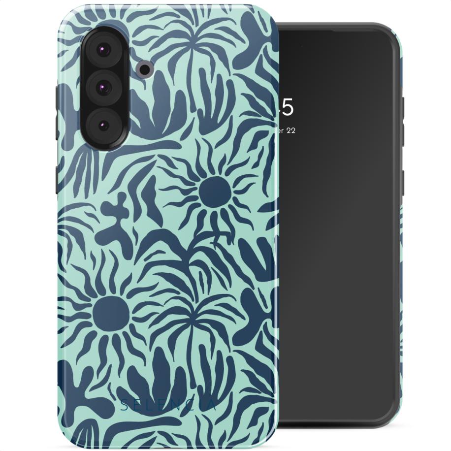 Selencia Vivid Backcover voor de Samsung Galaxy A36 / A56 - Tropical Vibes Light Blue Multicolor
