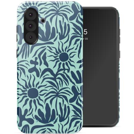 Selencia Vivid Backcover voor de Samsung Galaxy A36 / A56 - Tropical Vibes Light Blue