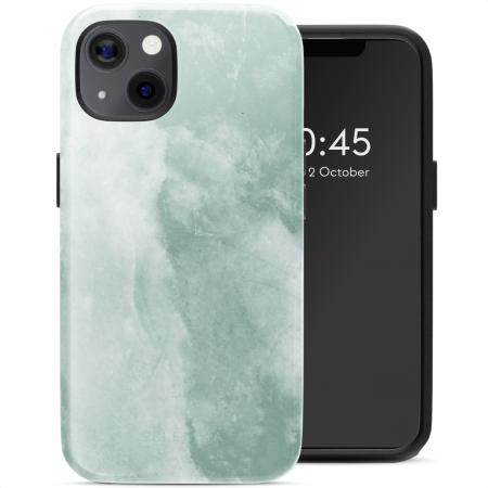 Selencia Vivid Backcover met MagSafe voor de Apple iPhone 13 - Marble Grayed Jade