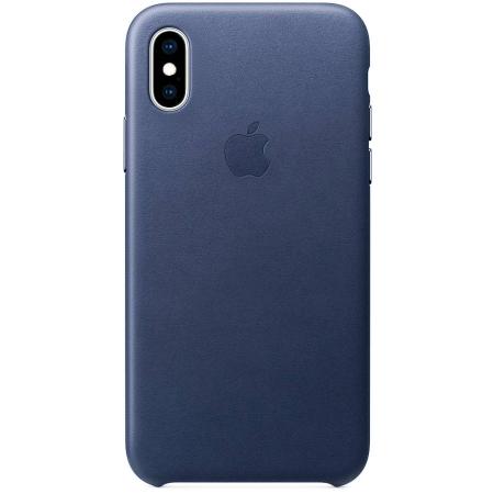 Leather Backcover voor Apple iPhone Xs Max - Midnight Blue