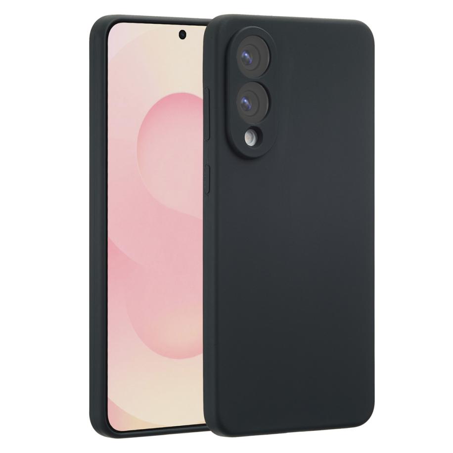 Accezz Liquid Silicone Backcover met MagSafe voor de Samsung Galaxy S25 Edge - Zwart Zwart