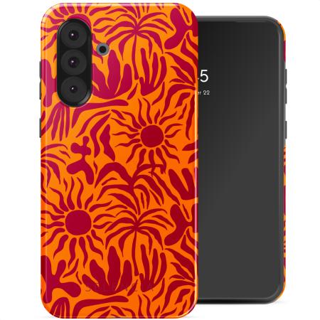 Selencia Vivid Backcover voor de Samsung Galaxy A36 / A56 - Tropical Vibes Apricot