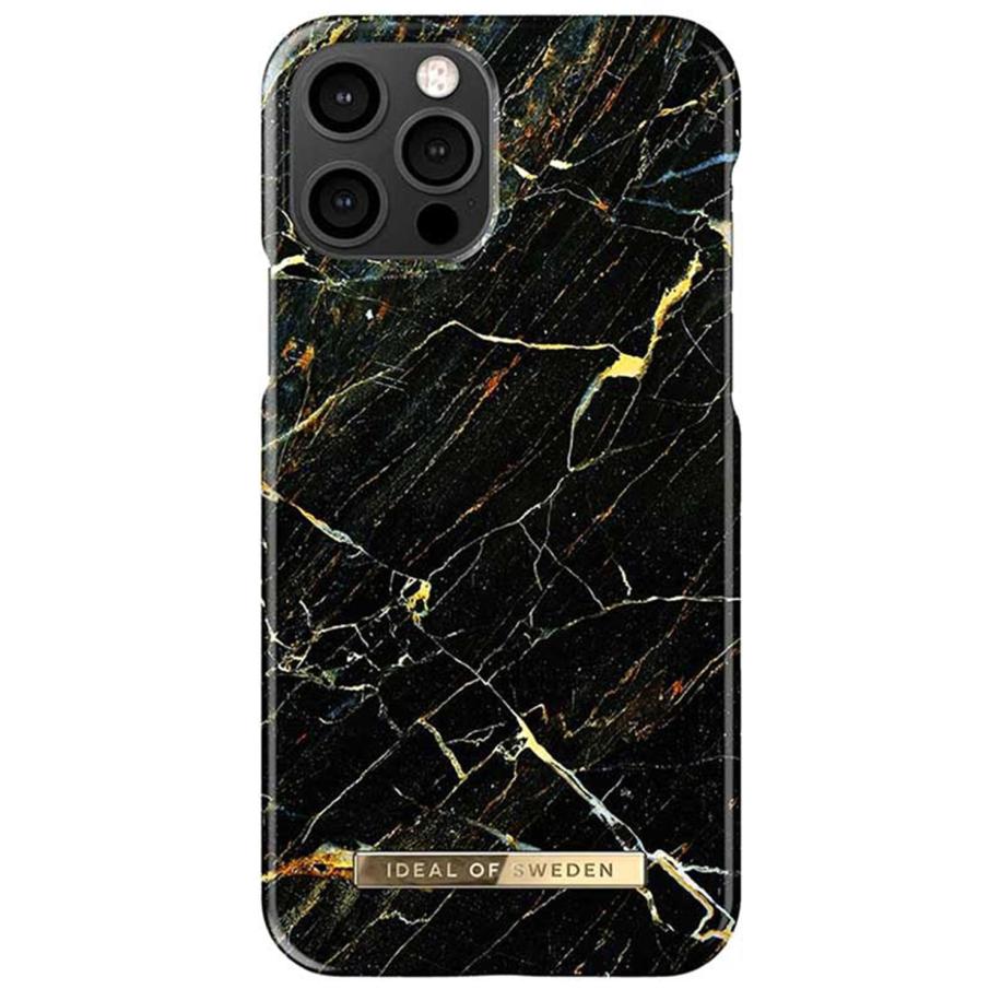iDeal of Sweden Fashion Backcover voor de Apple iPhone 12 Pro Max - Port Laurent Marble Zwart