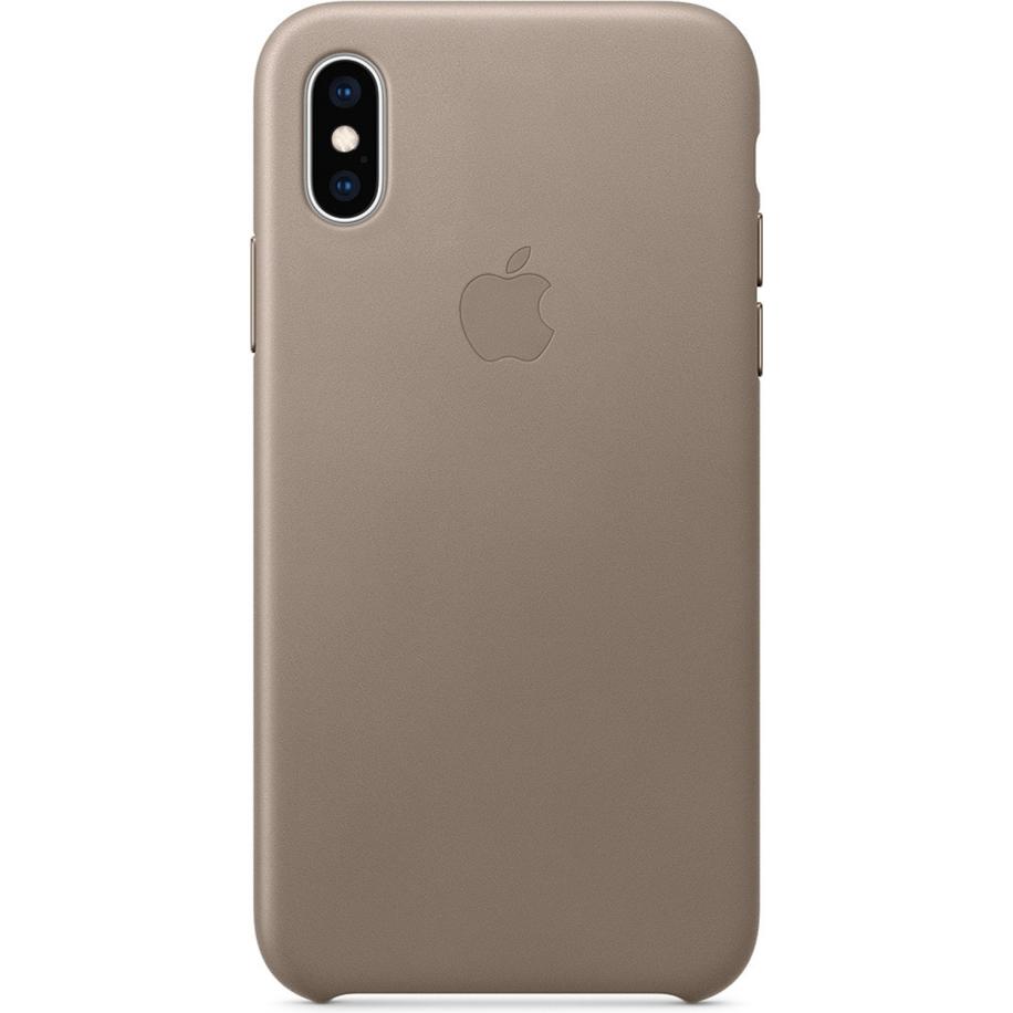 Leather Backcover voor de Apple iPhone Xs Max - Taupe Bruin