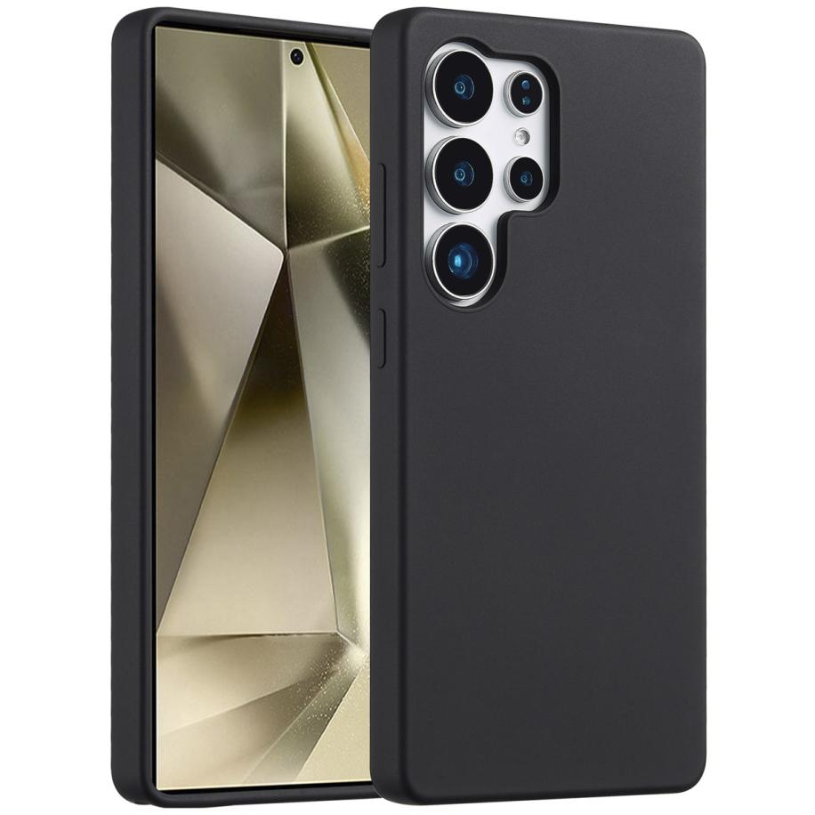 Accezz Liquid Silicone Backcover voor de Samsung Galaxy S25 Ultra - Zwart Zwart