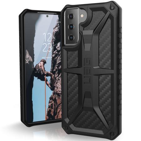 UAG Monarch Backcover voor de Samsung Galaxy S21 Plus - Carbon Fiber