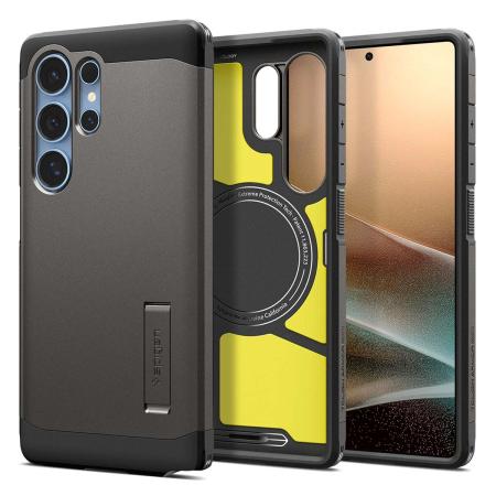 Spigen Tough Armor Backcover MagSafe voor de Samsung Galaxy S25 Ultra - Gunmetal
