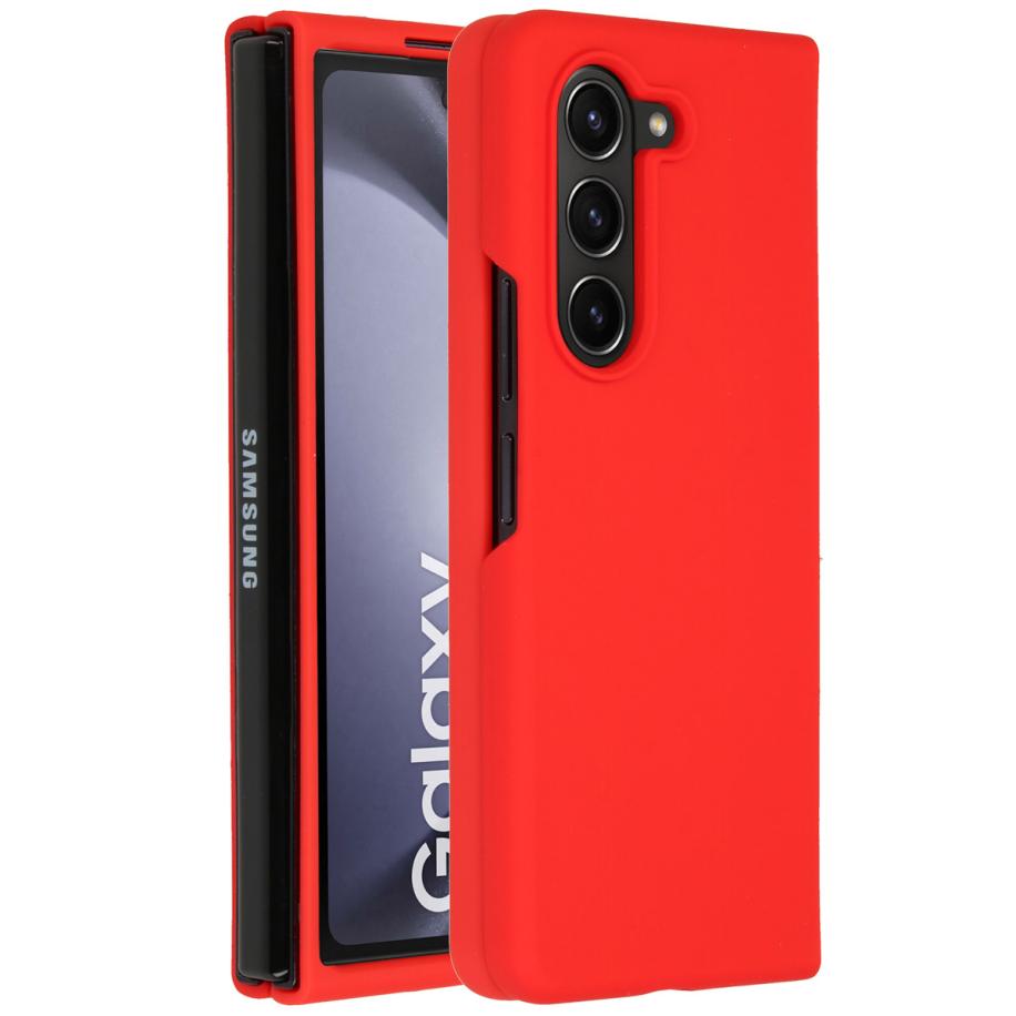 Accezz Liquid Silicone Backcover voor de Samsung Galaxy Z Fold 5 - Rood Rood